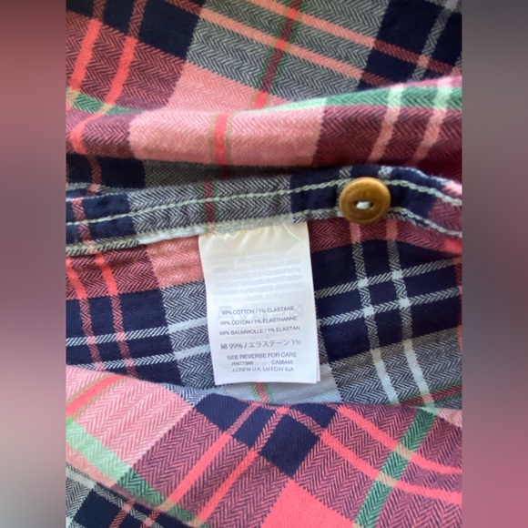 J. Crew Cotton Blend Long Sleeve Quarter-Button-Down Plaid Shirt, Size: M - Picture 5 of 8